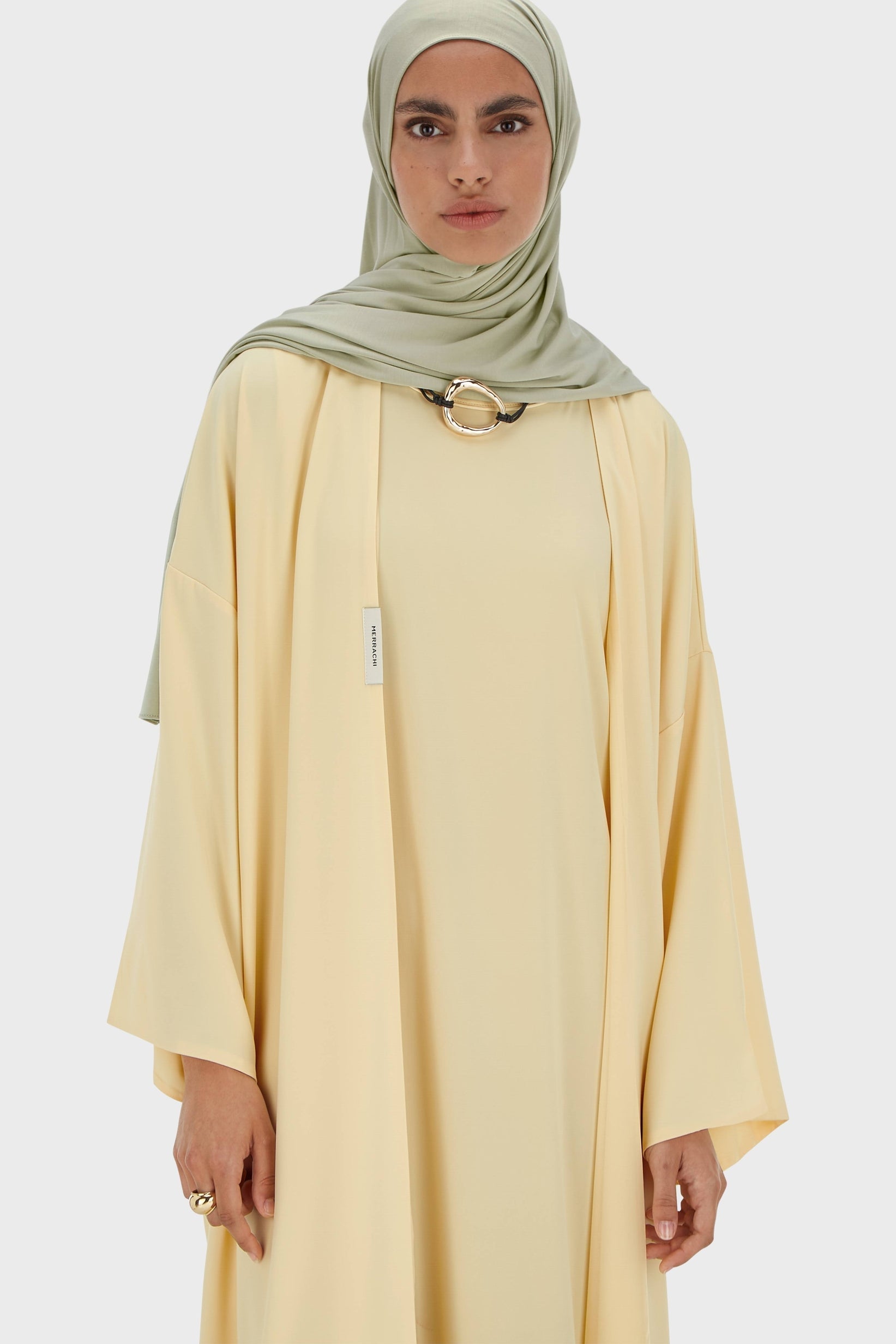 Abaya tissée régulière | Sorbet