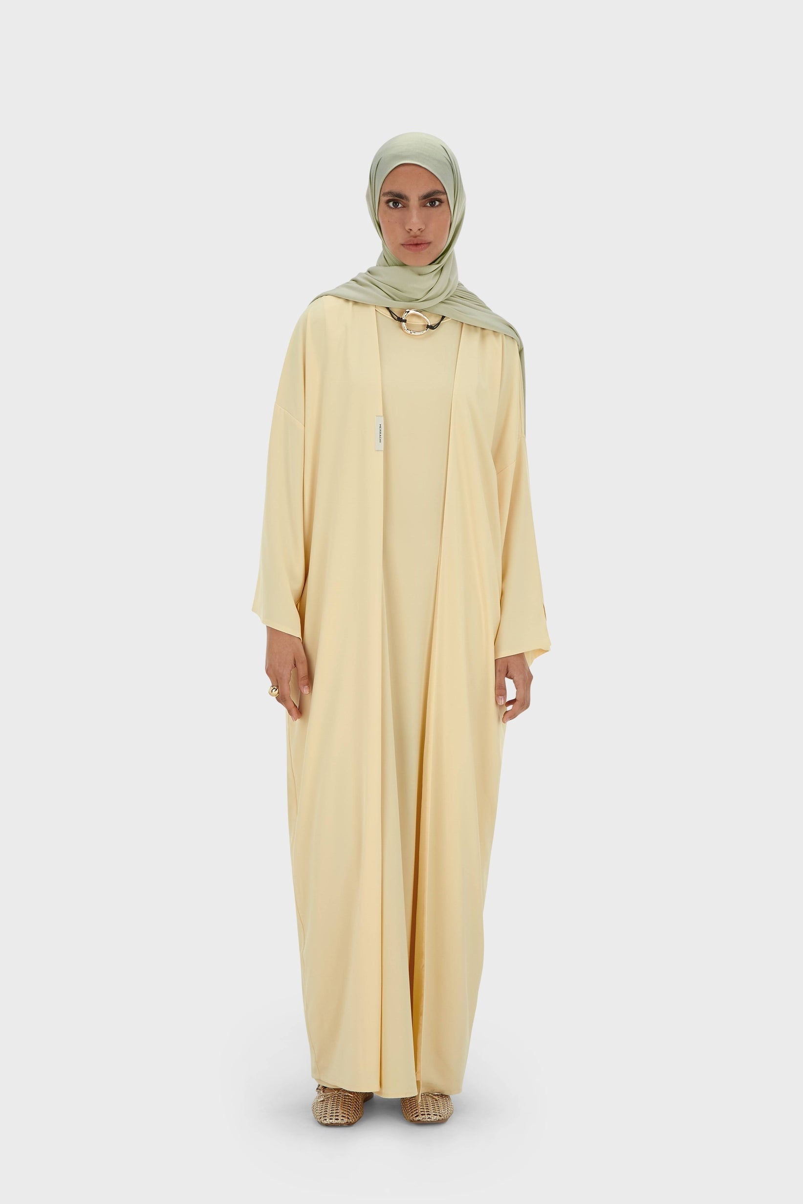 Abaya tissée régulière | Sorbet
