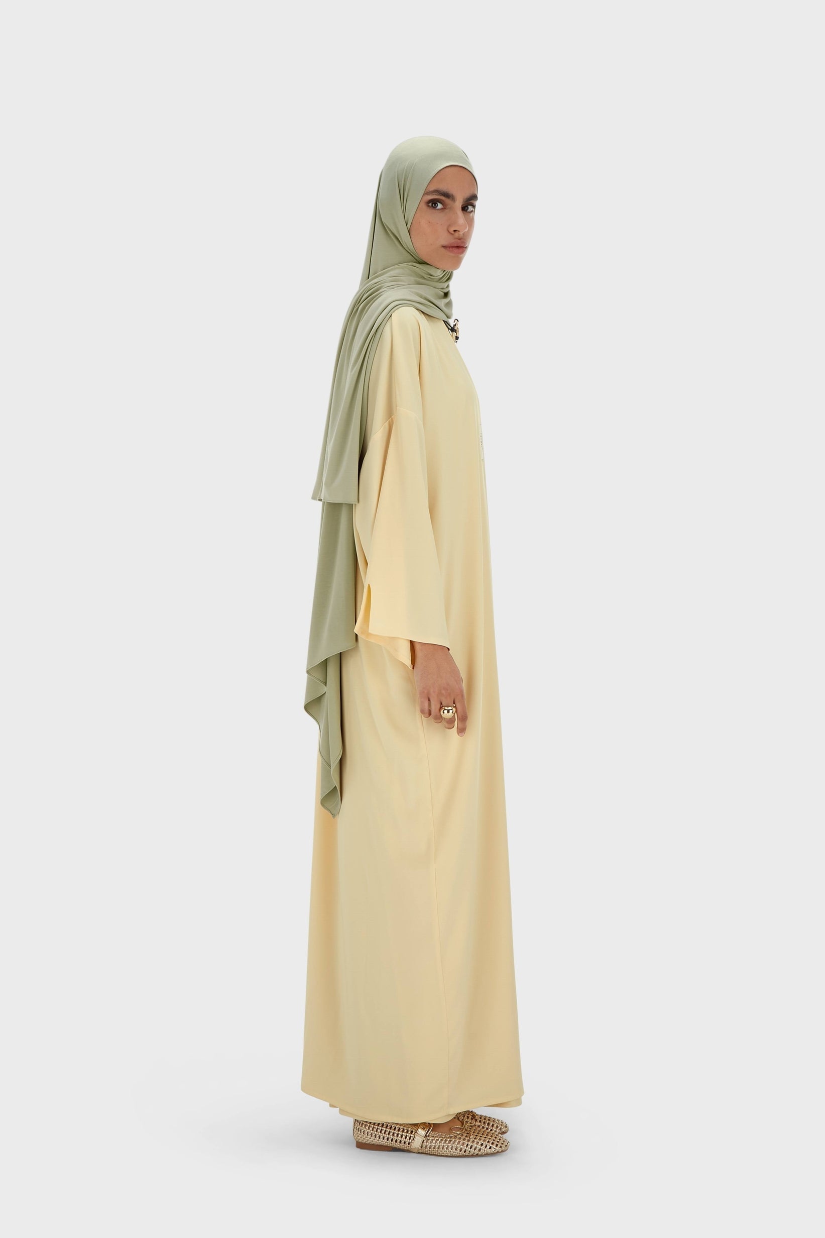 Short Abaya tissé | Sorbet