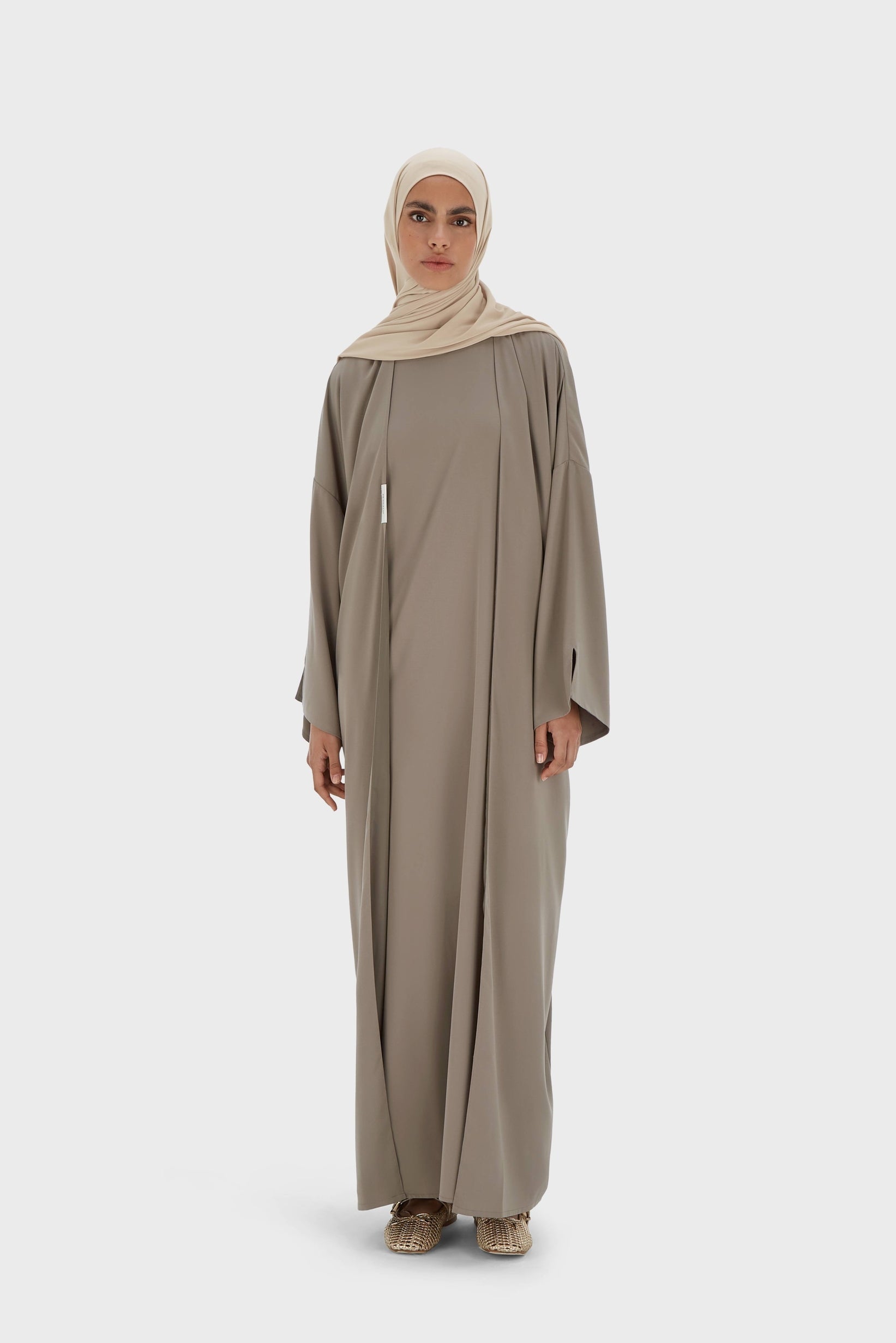 Abaya tissée régulière | Taupe