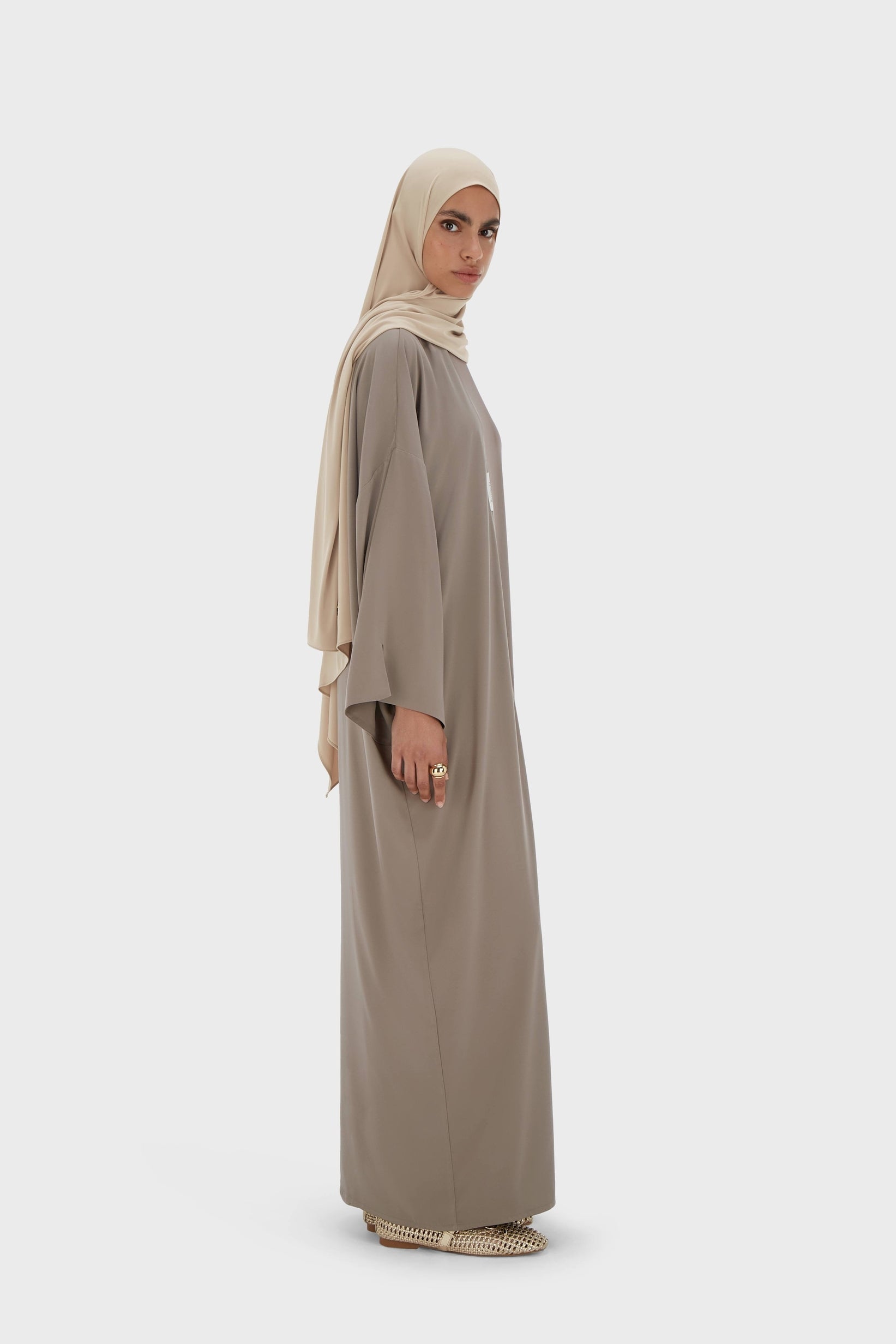 Abaya tissée régulière | Taupe