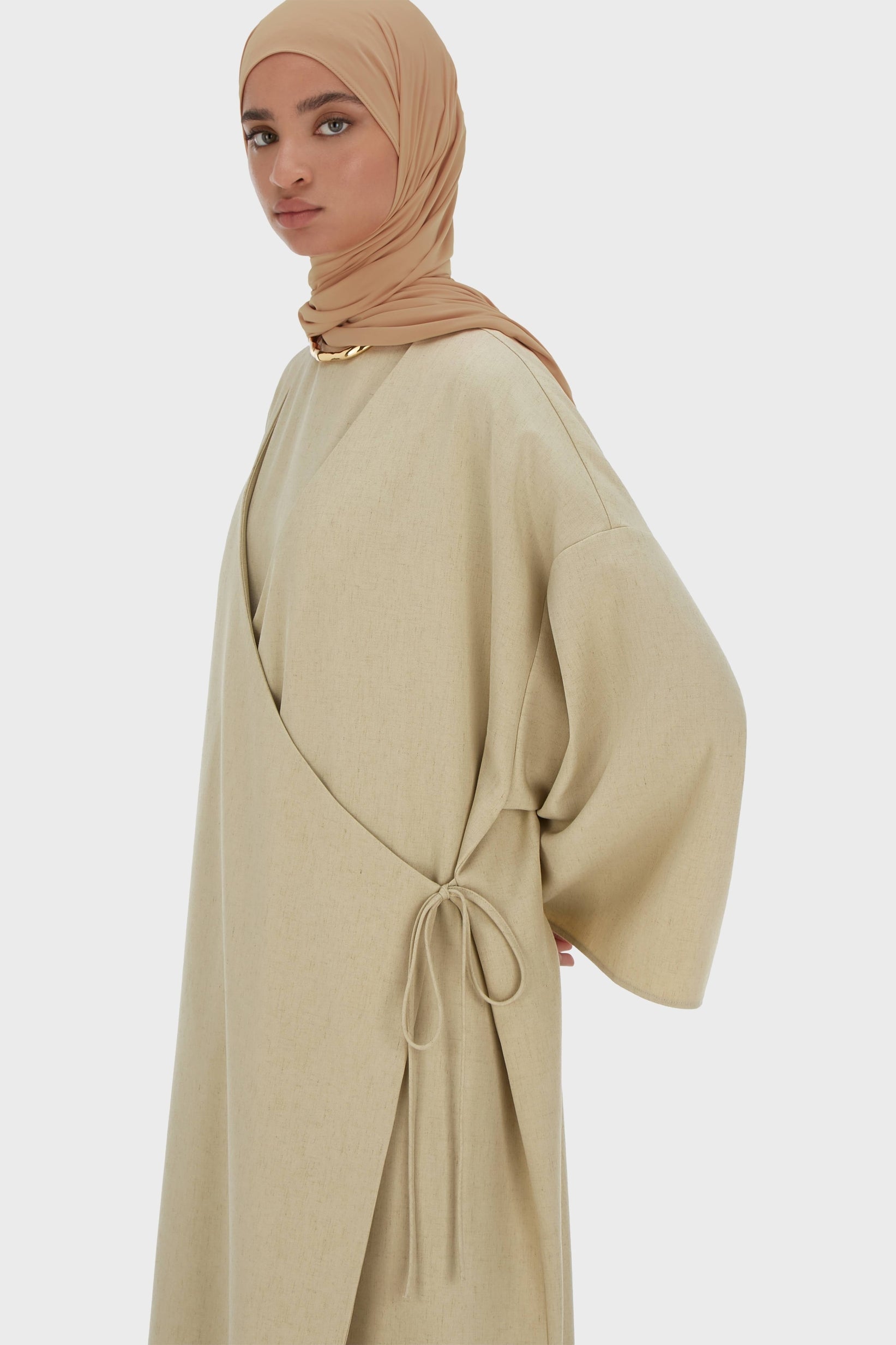 Envelopper Abaya | Kaki Chaud