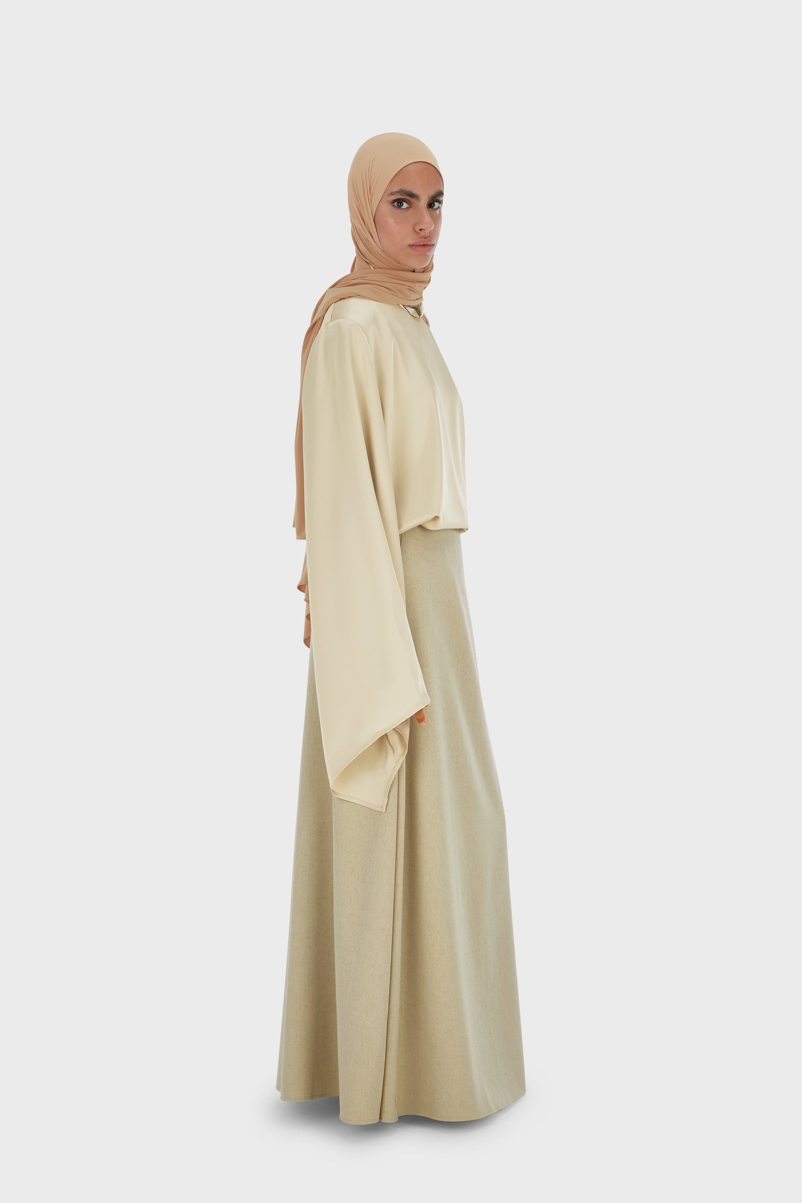 Jupe portefeuille | Kaki Chaud