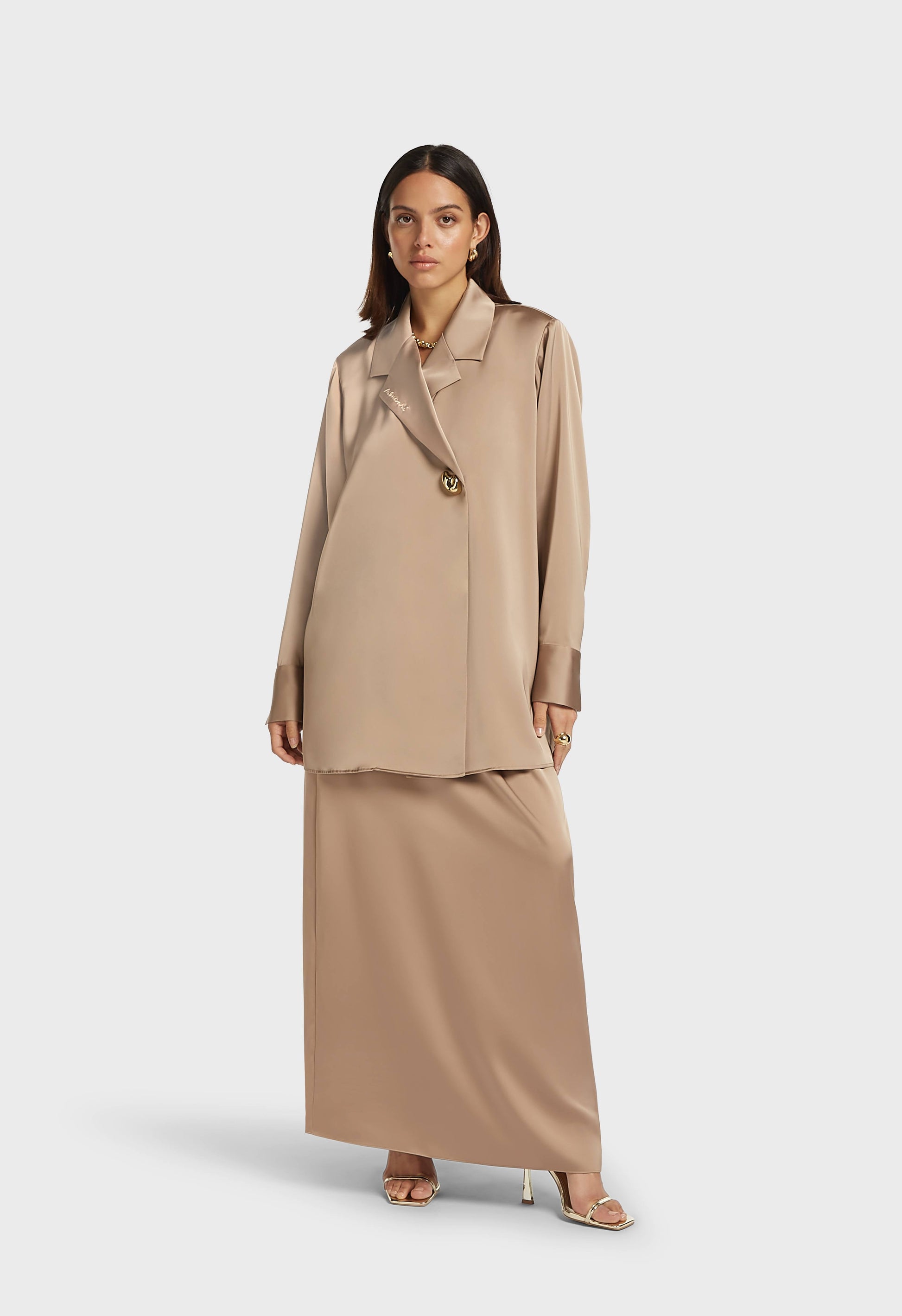 Jupe Biais Satinée | Perle noire