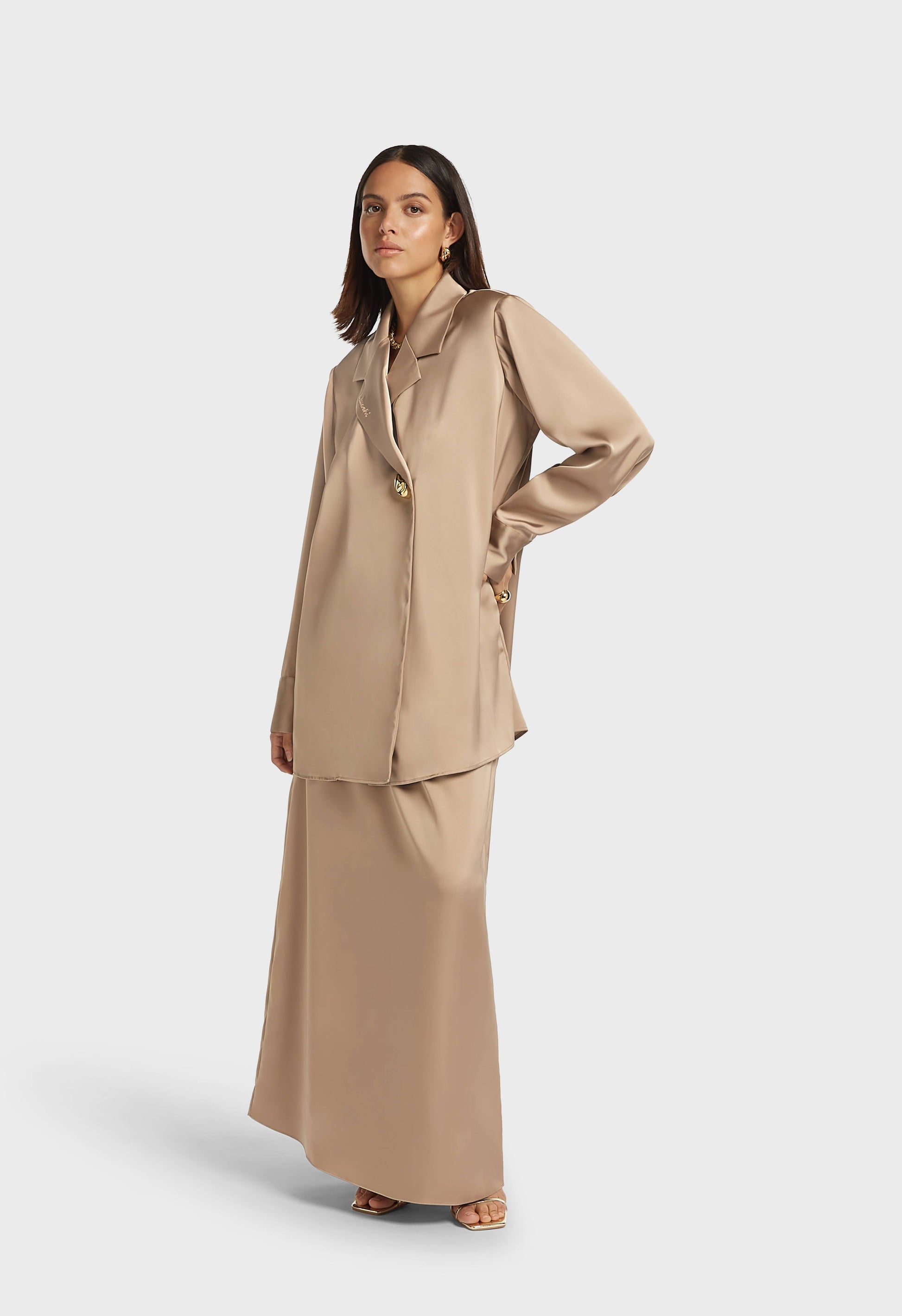 Jupe Biais Satinée | Perle noire