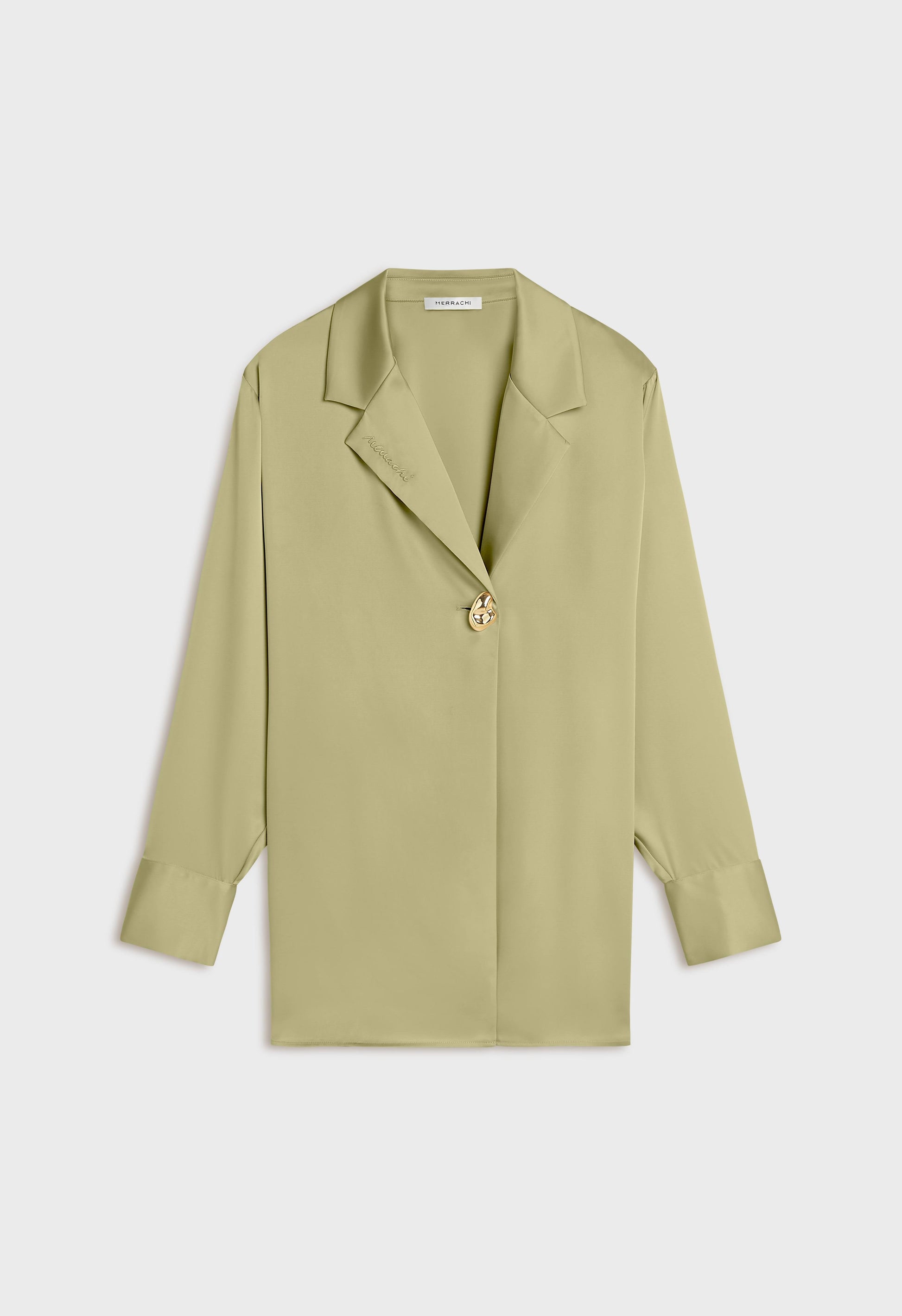 Blazer classique en satin | Gris Vert