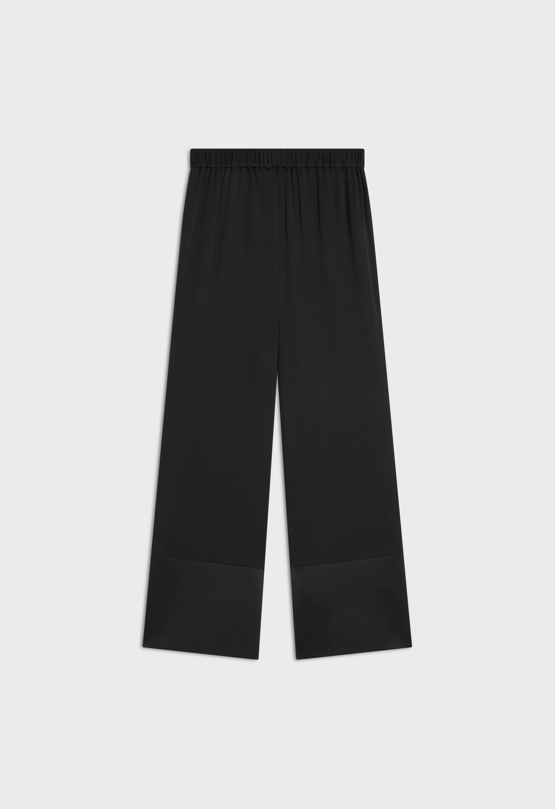 Pantalon à bordure en satin | Noir