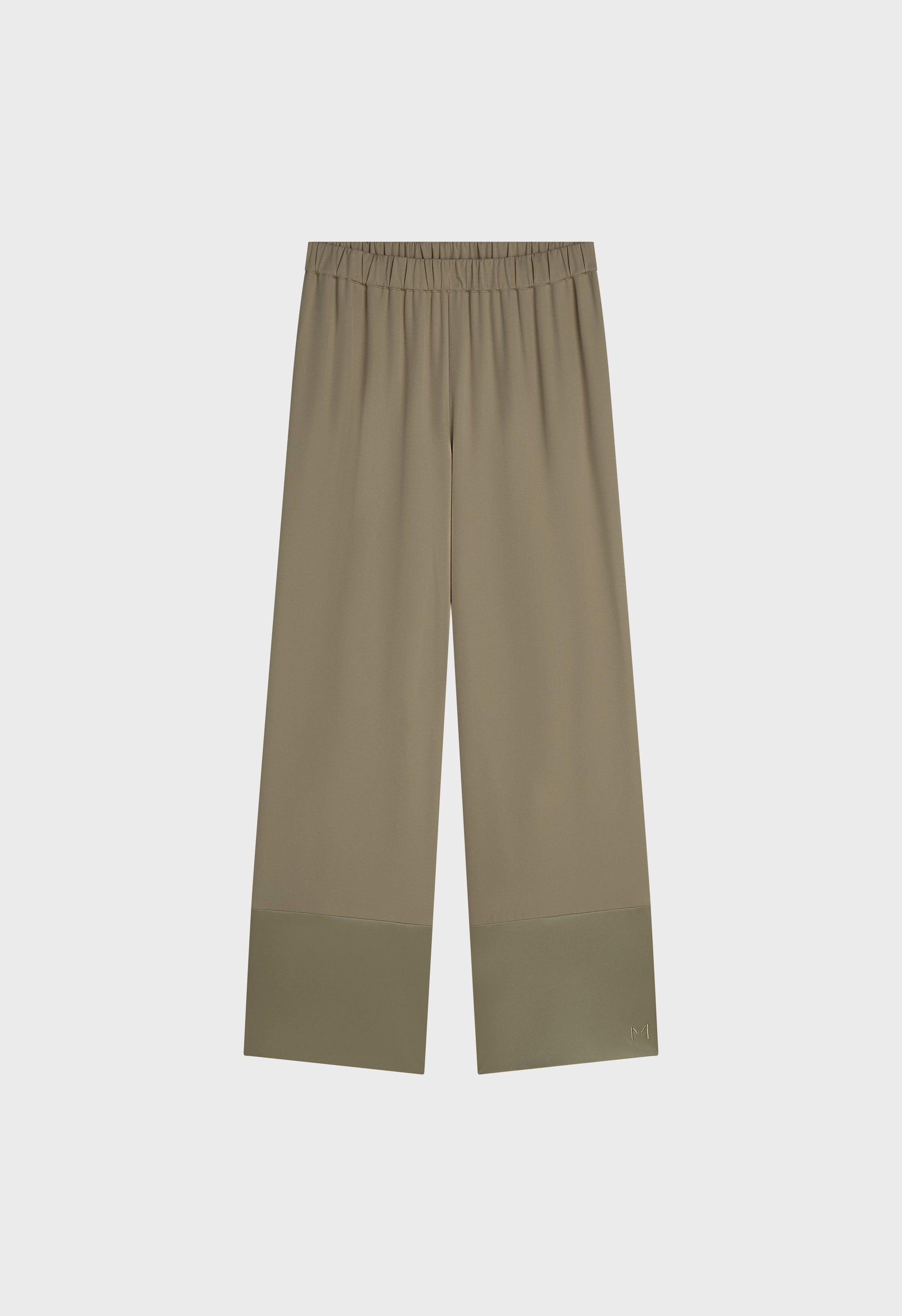 Pantalon à bordure en satin | Brun Désert