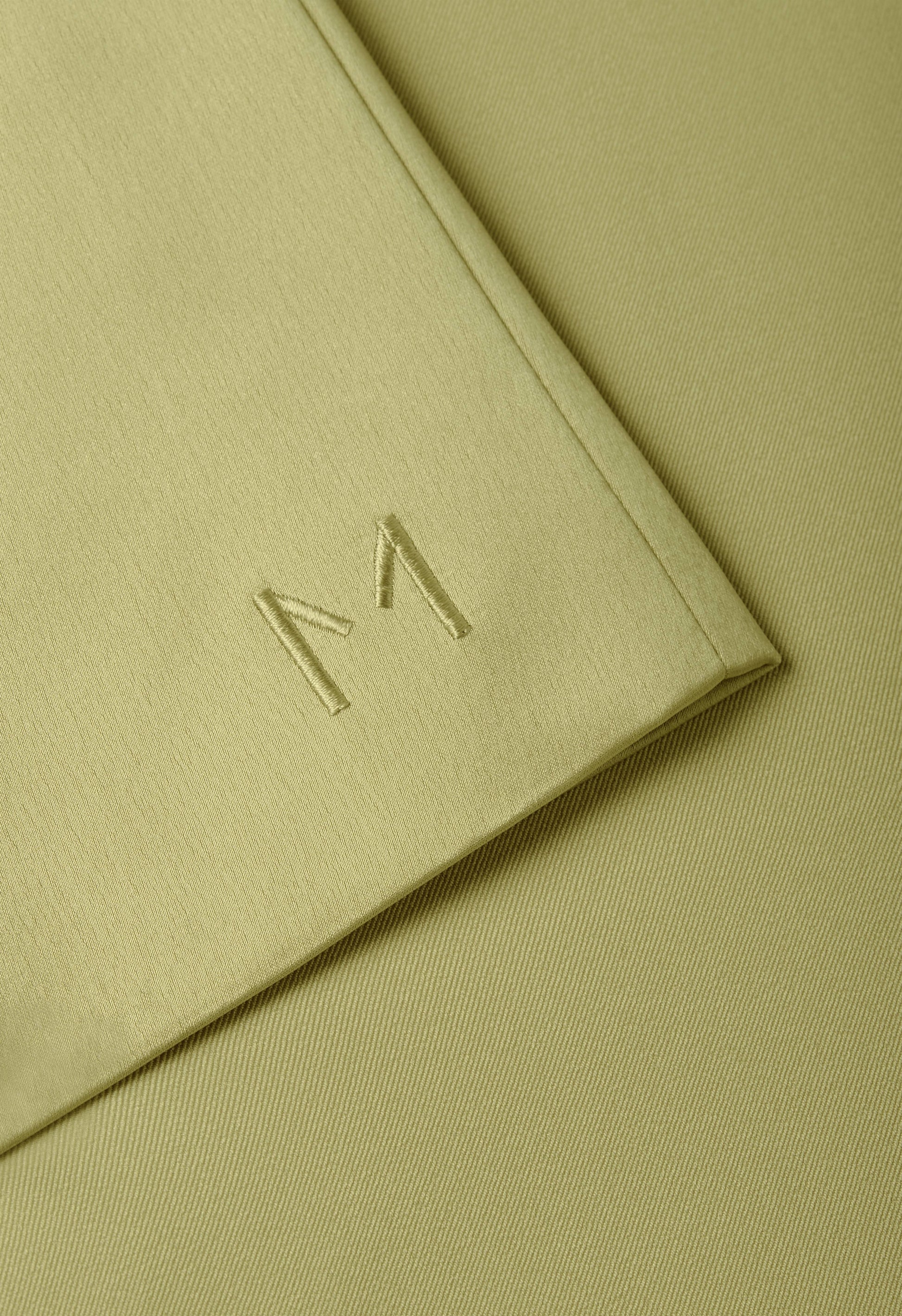 Pantalon à bordure en satin | Kaki doux