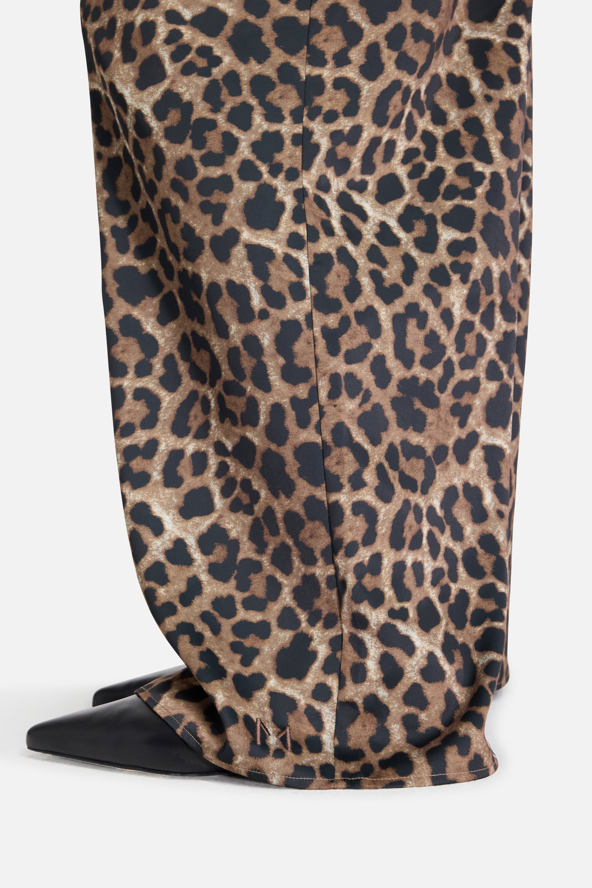 Pantalon plissé en satin | Léopard