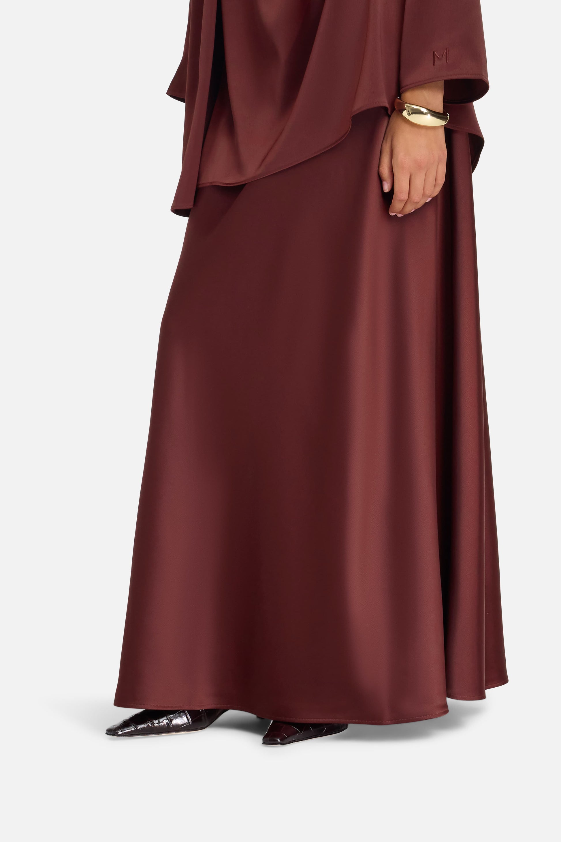 Jupe en satin | Cerise noire