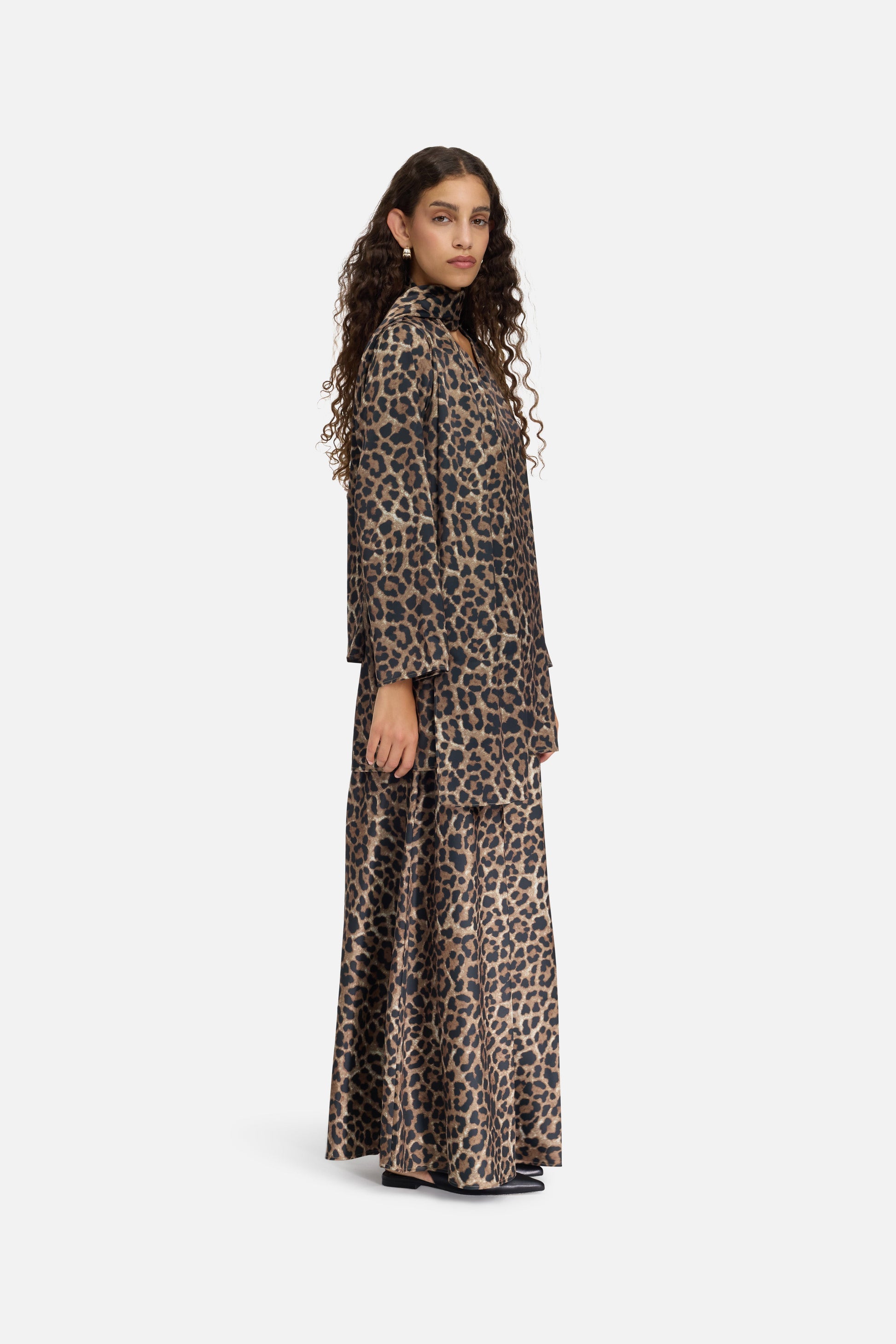 Jupe en satin | Léopard