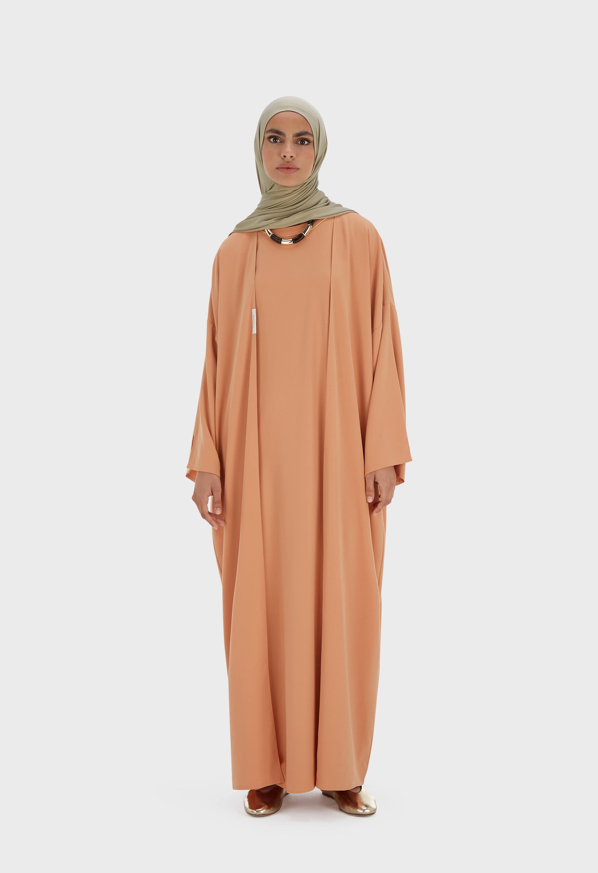 Robe Tissée Sans Manches Regular | Orange pastel