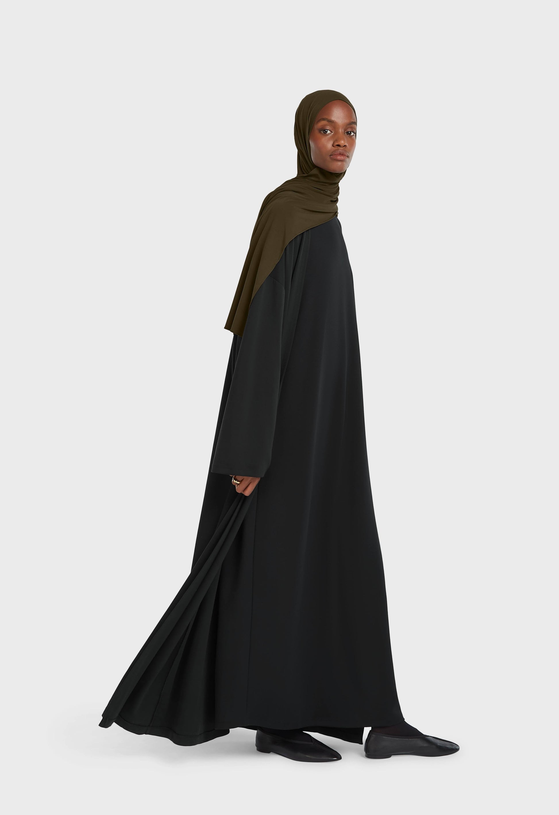 Abaya en rayonne douce | Noir