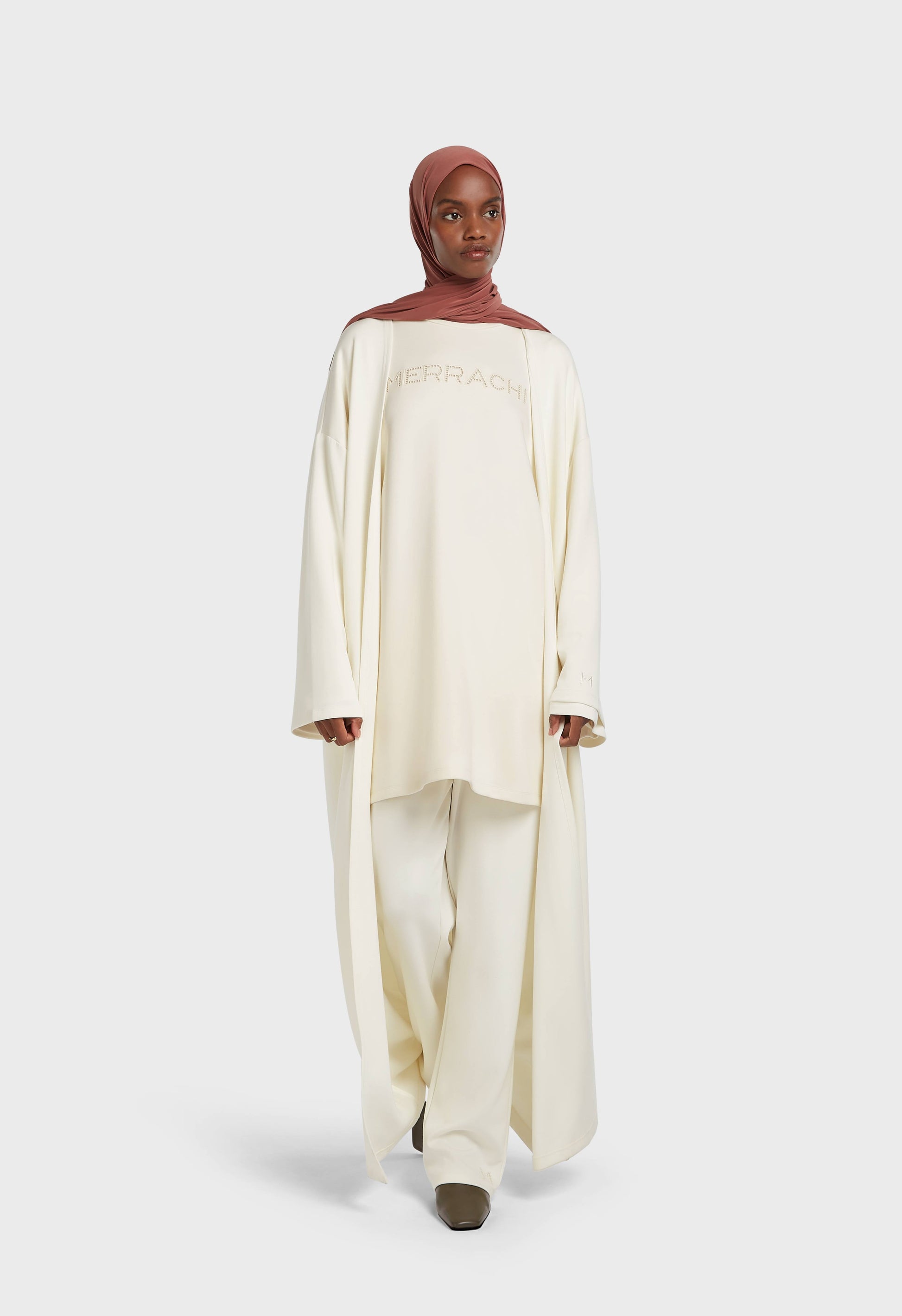 Abaya en rayonne douce | Blanc cassé