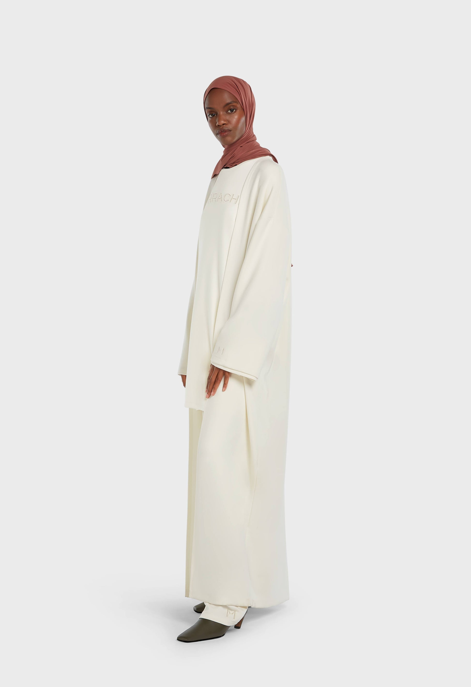 Abaya en rayonne douce | Blanc cassé