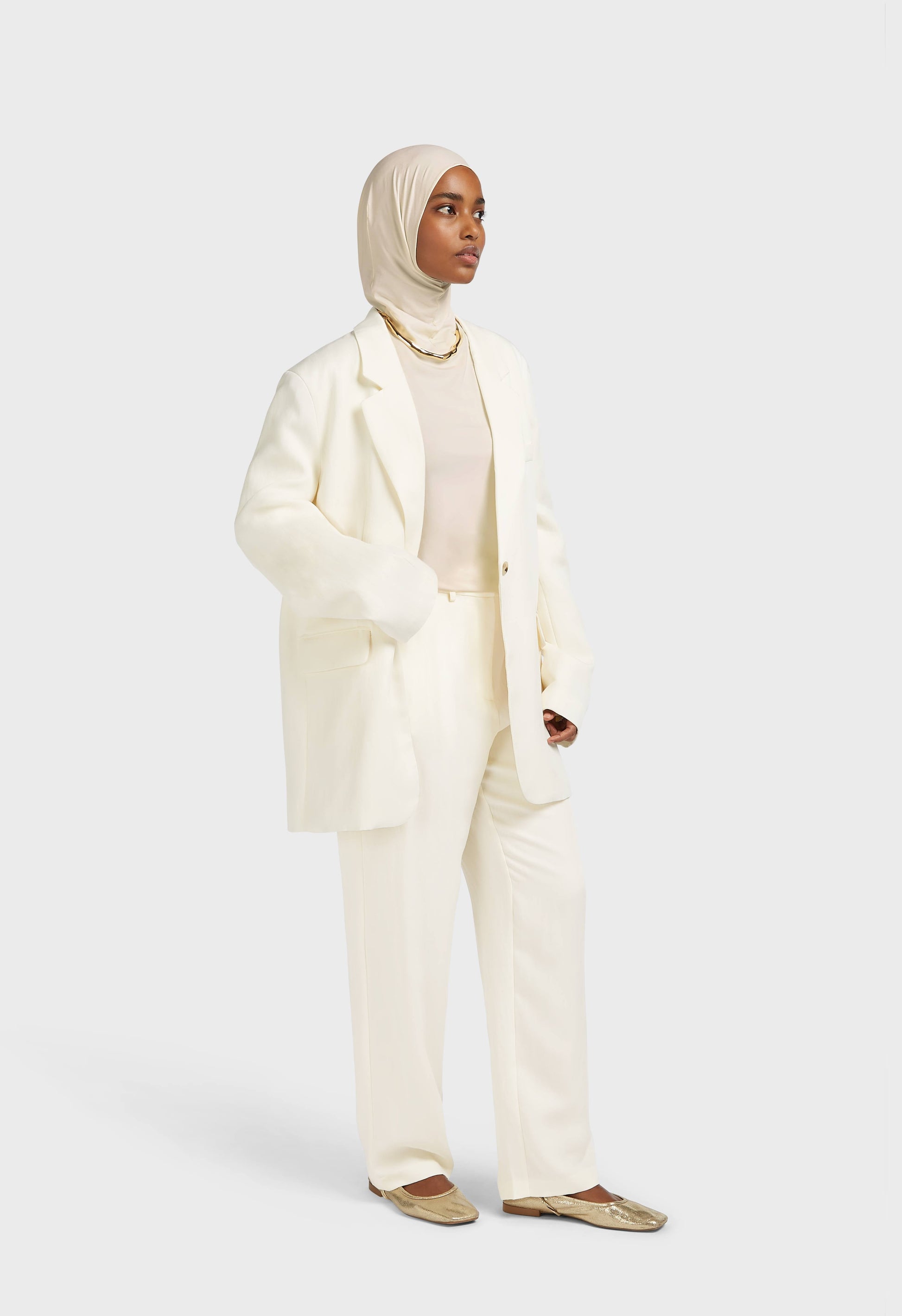 Pantalons sur mesure structurés | Blanc cassé