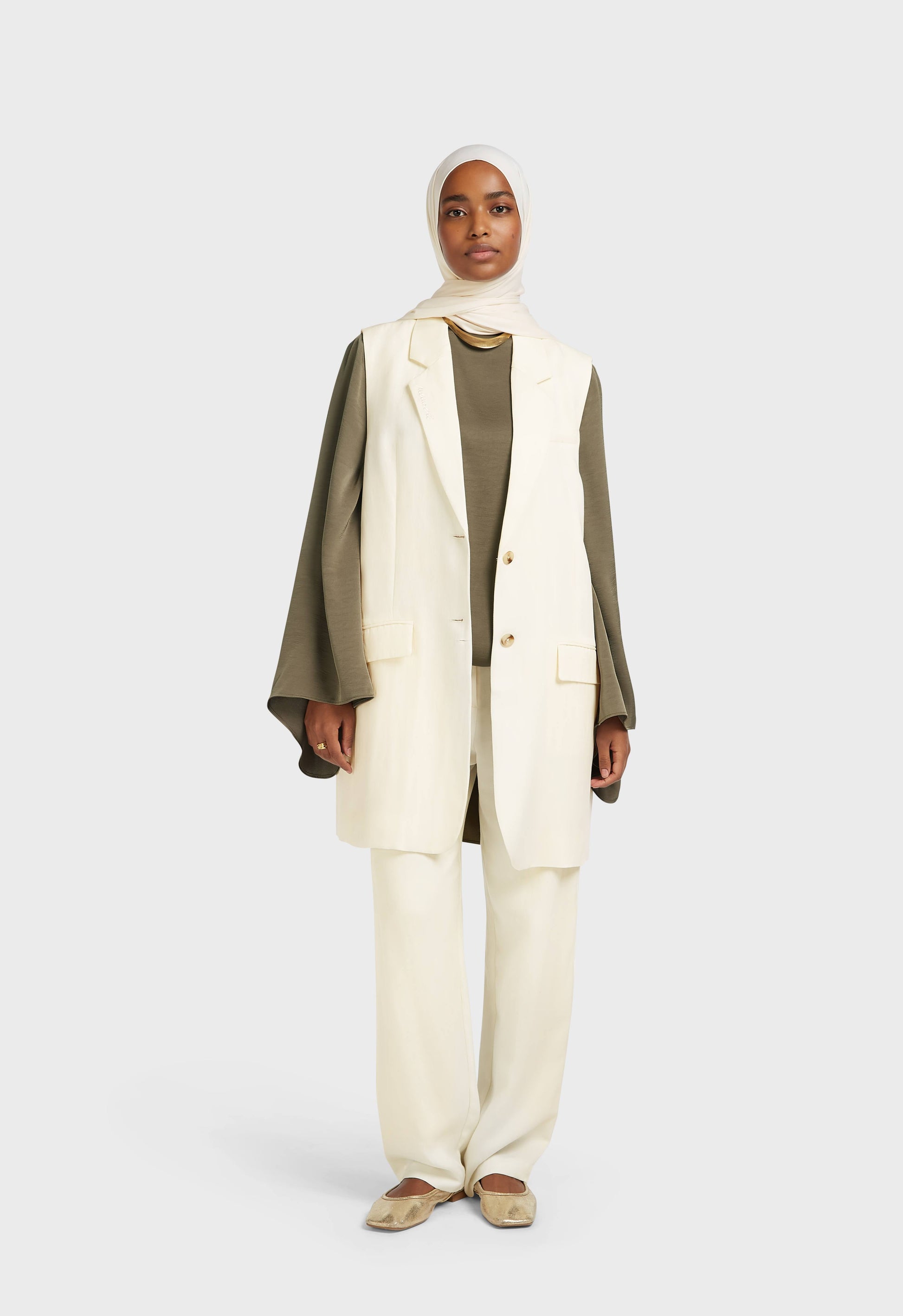 Gilet structuré | Blanc cassé