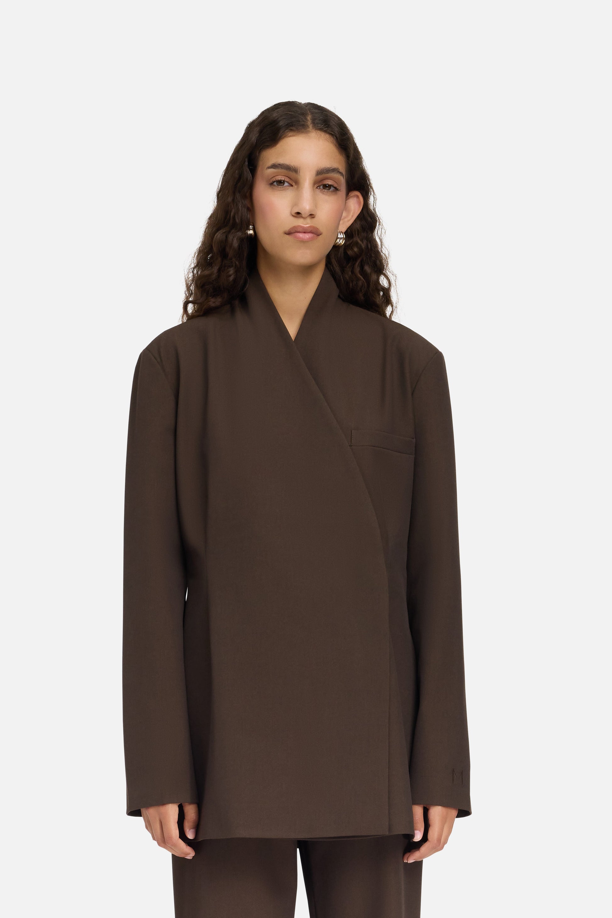Blazer surdimensionné sur mesure | Marron foncé