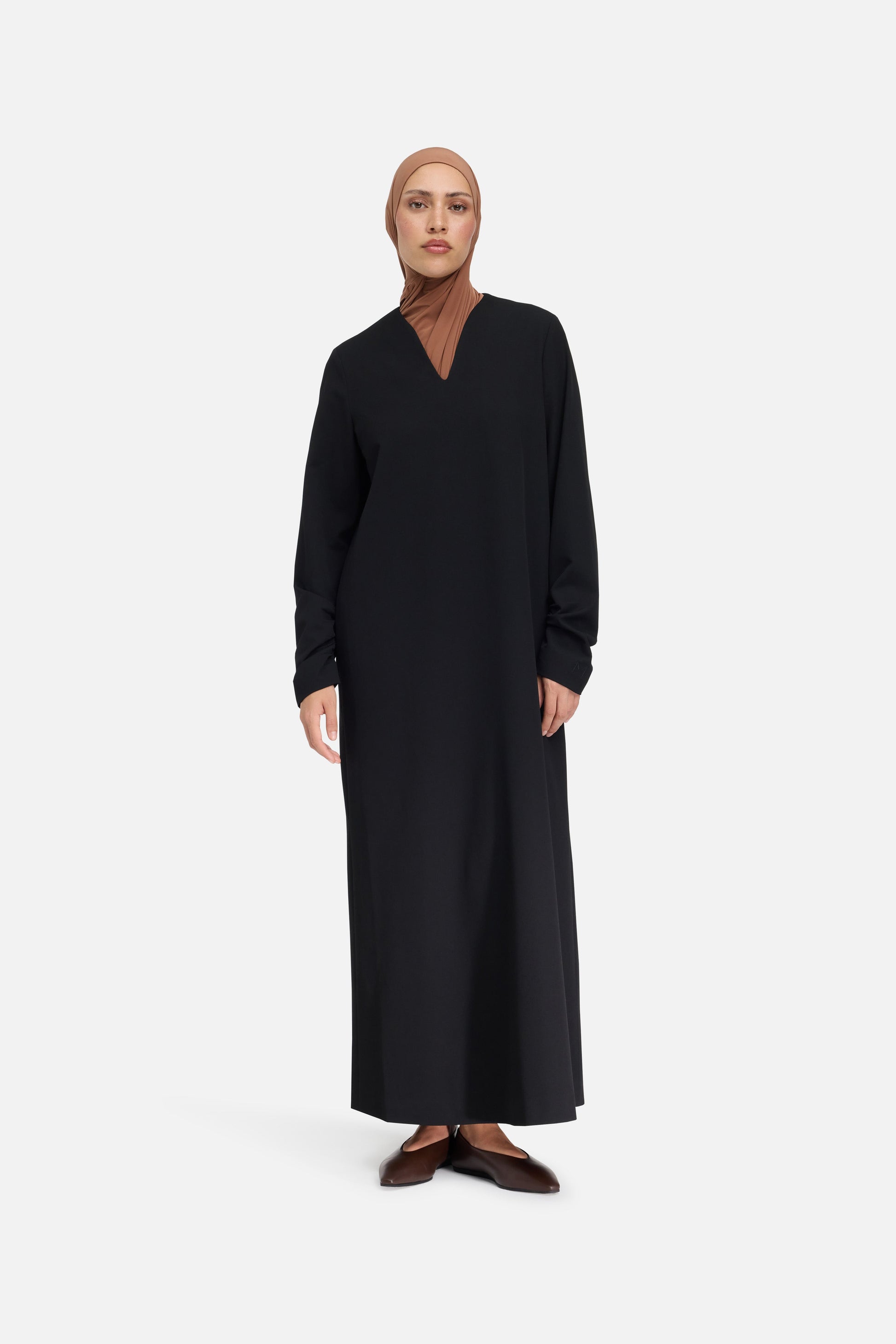 Robe sur mesure à col en V | Noir
