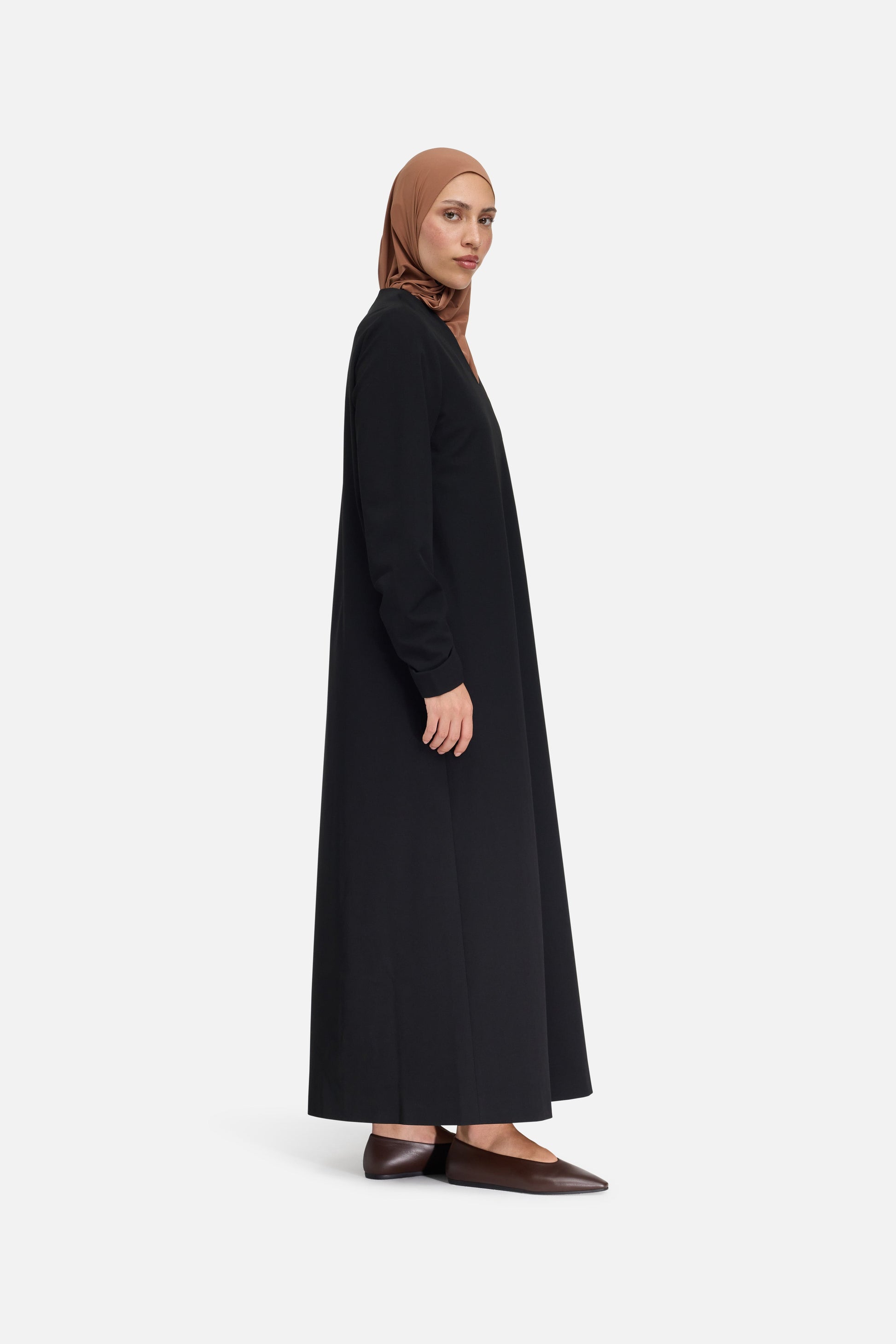 Robe sur mesure à col en V | Noir
