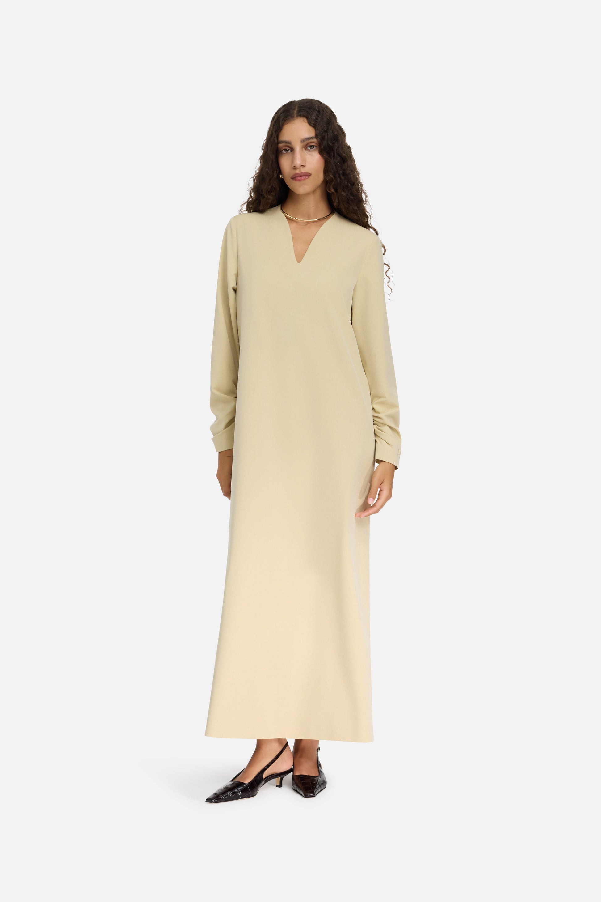 Robe sur mesure à col en V | Argile du désert