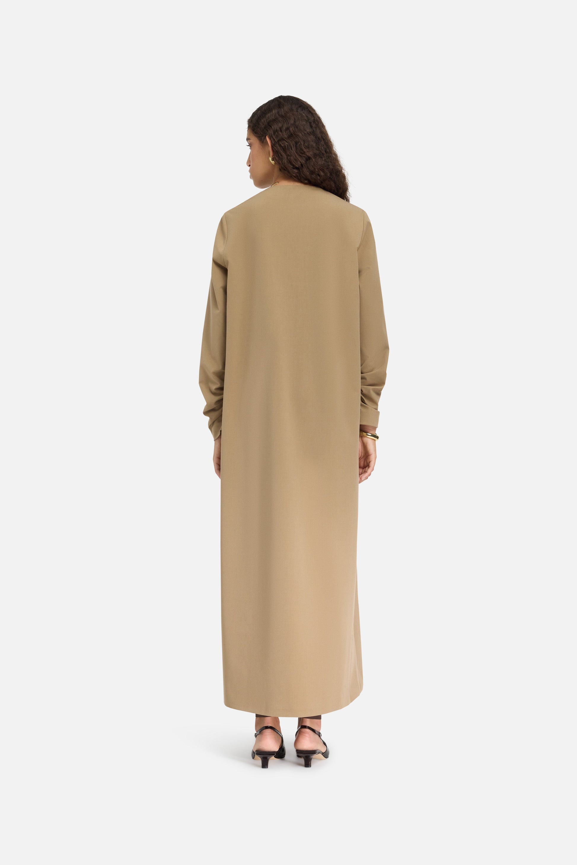 Robe sur mesure à col en V | Noyer