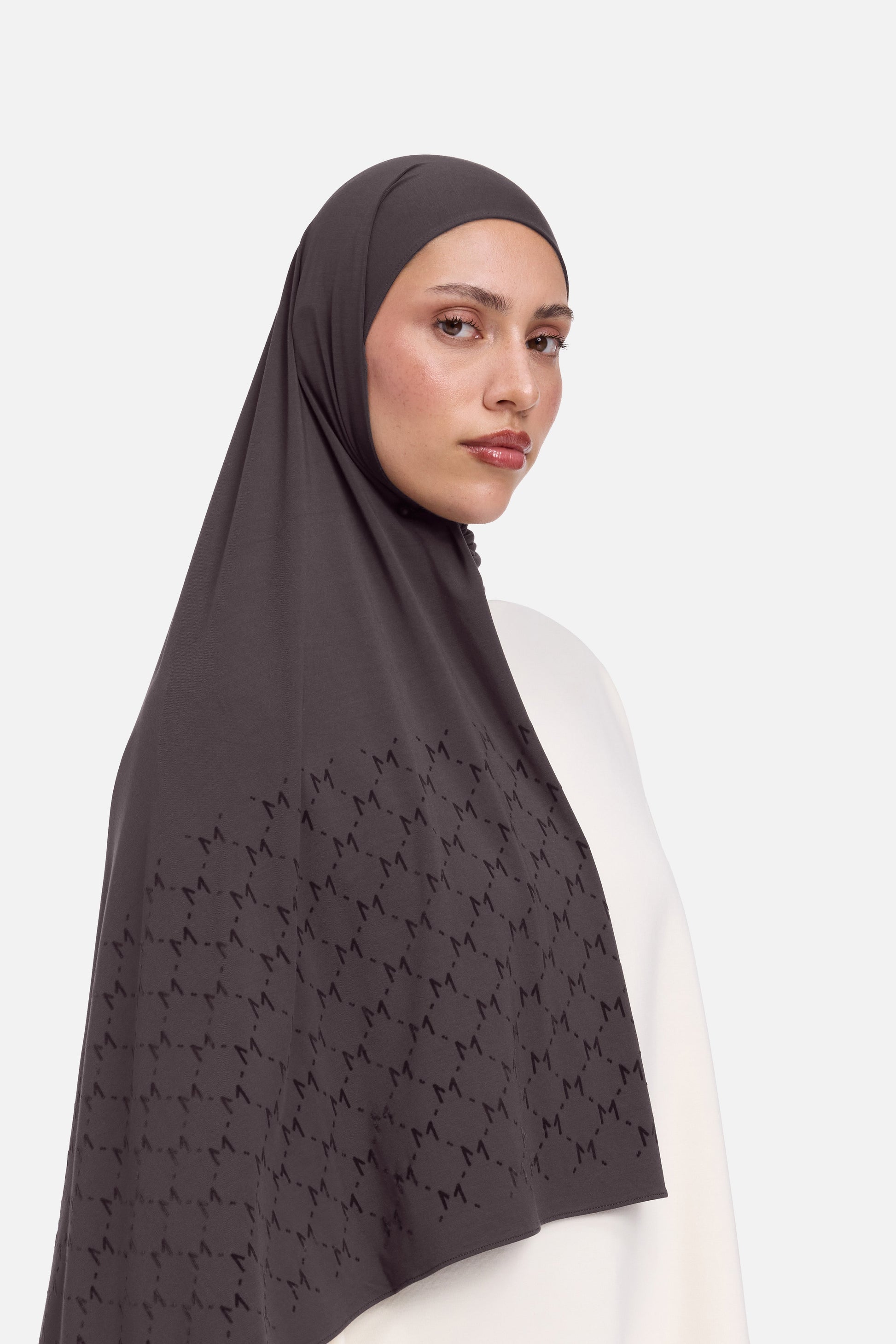 L’écharpe Monogram Flock Premium | Aubergine