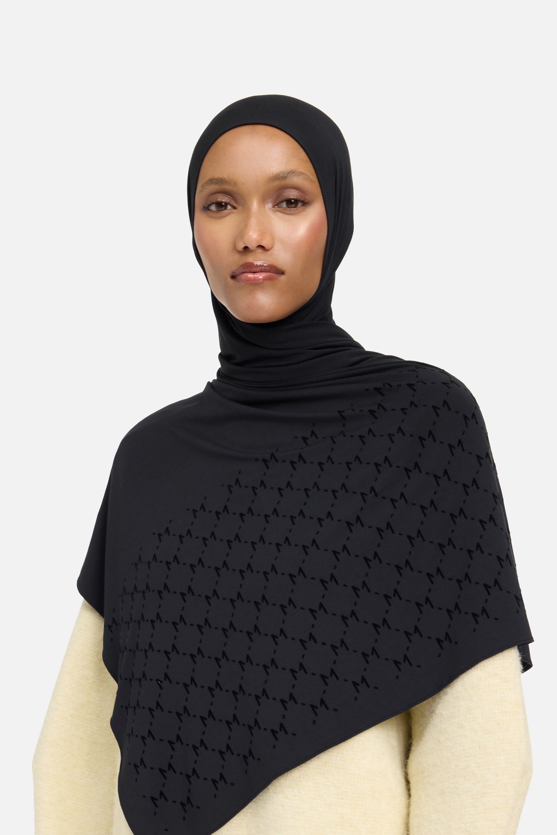 L’écharpe Monogram Flock Premium | Noir