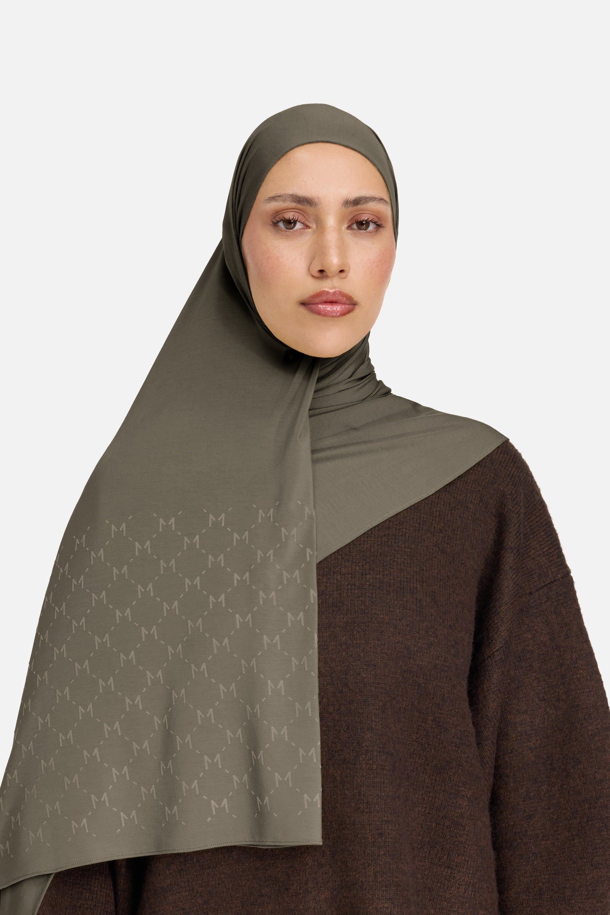 L’écharpe Monogram Flock Premium | Marron