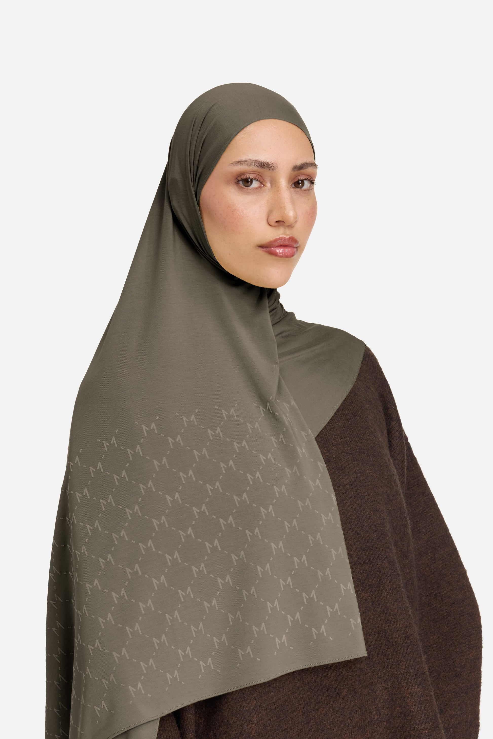 L’écharpe Monogram Flock Premium | Marron