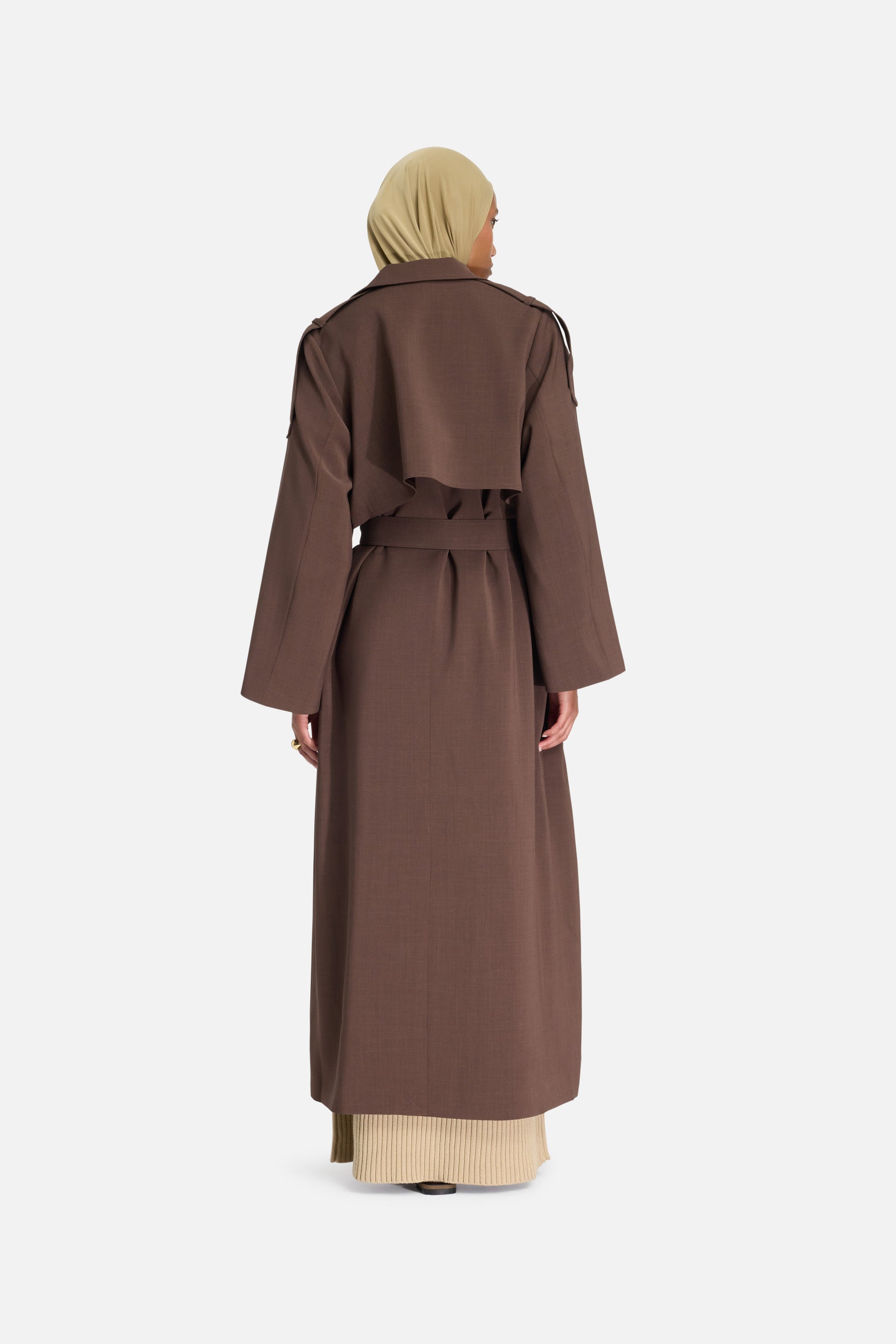 Abaya Trench | Marron foncé