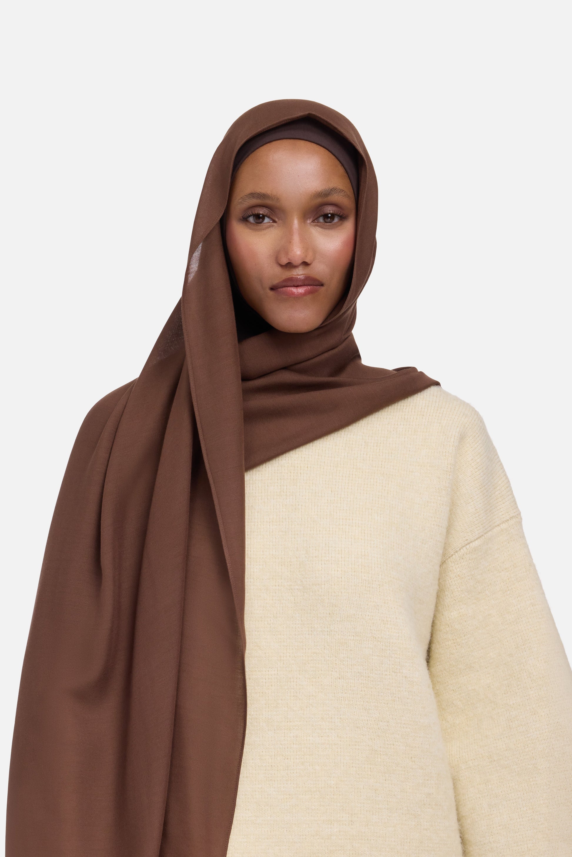 Écharpe tissée en apesanteur | Chocolat
