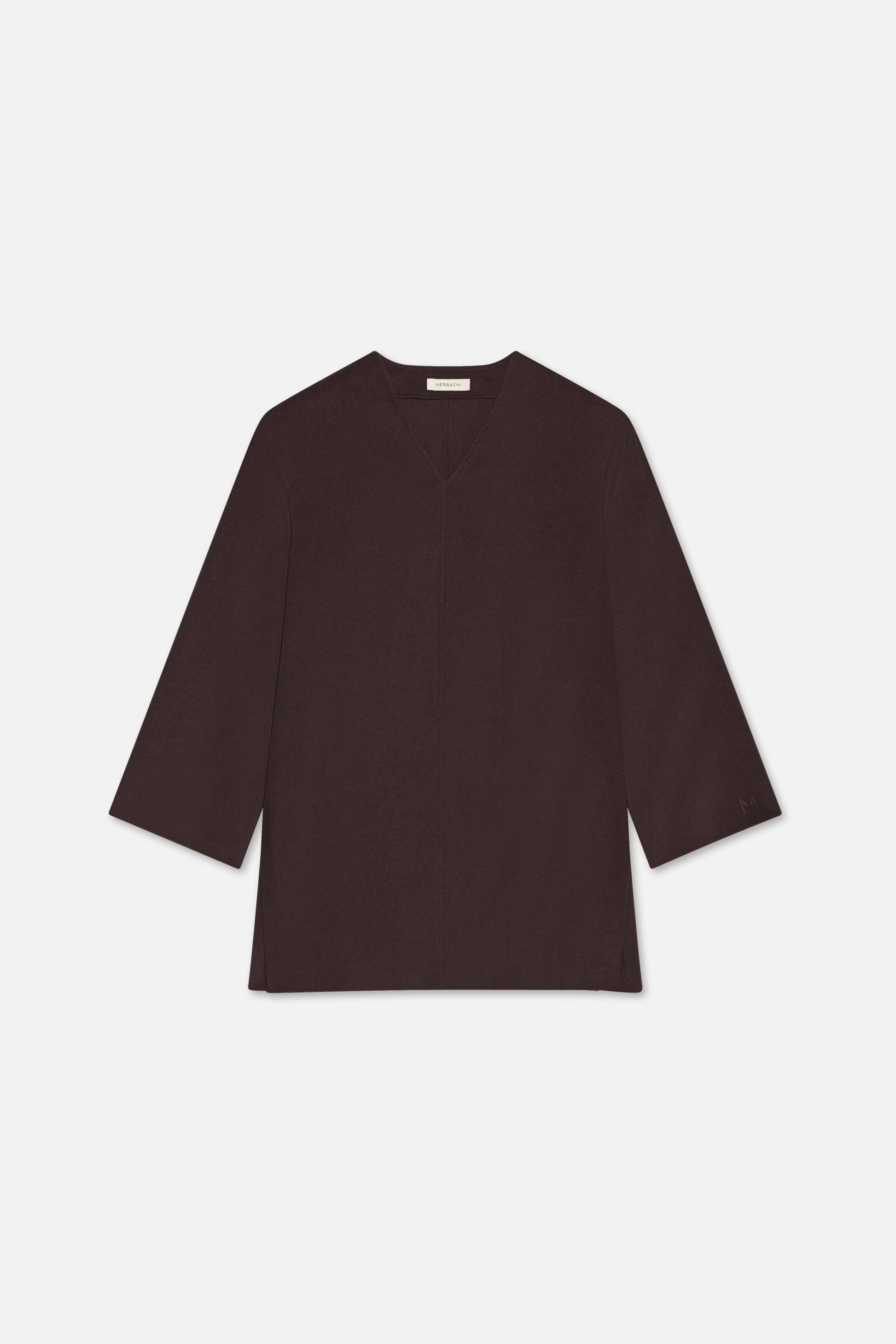 Pull en laine mélangée | Marron foncé