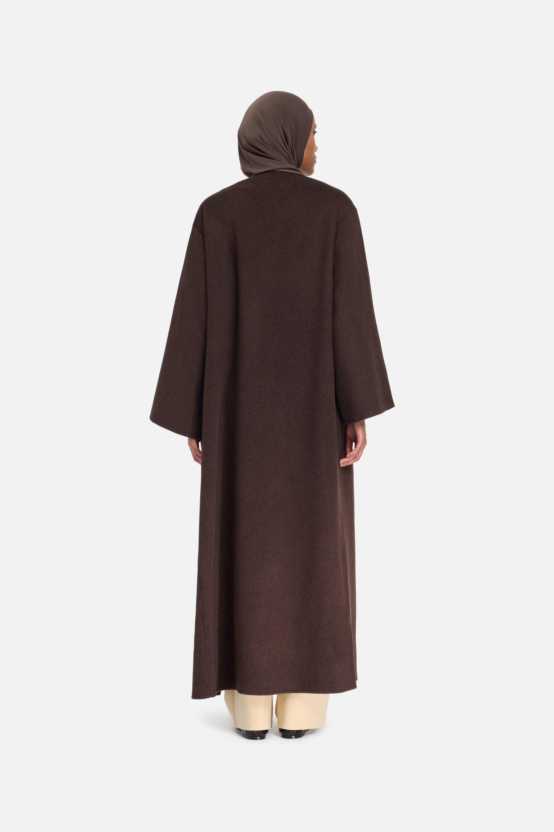 Mélange de laine Abaya | Marron foncé