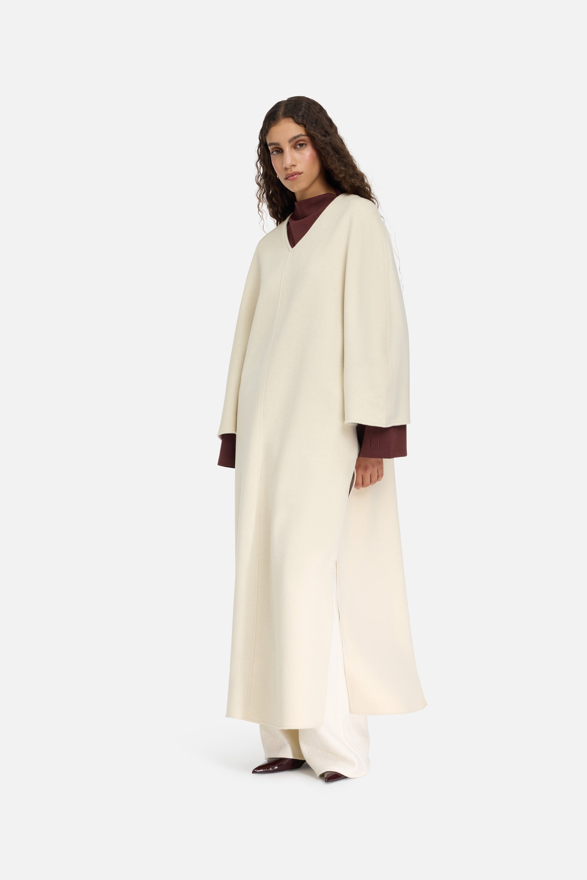 Robe en mélange de laine | Nuage Blanc