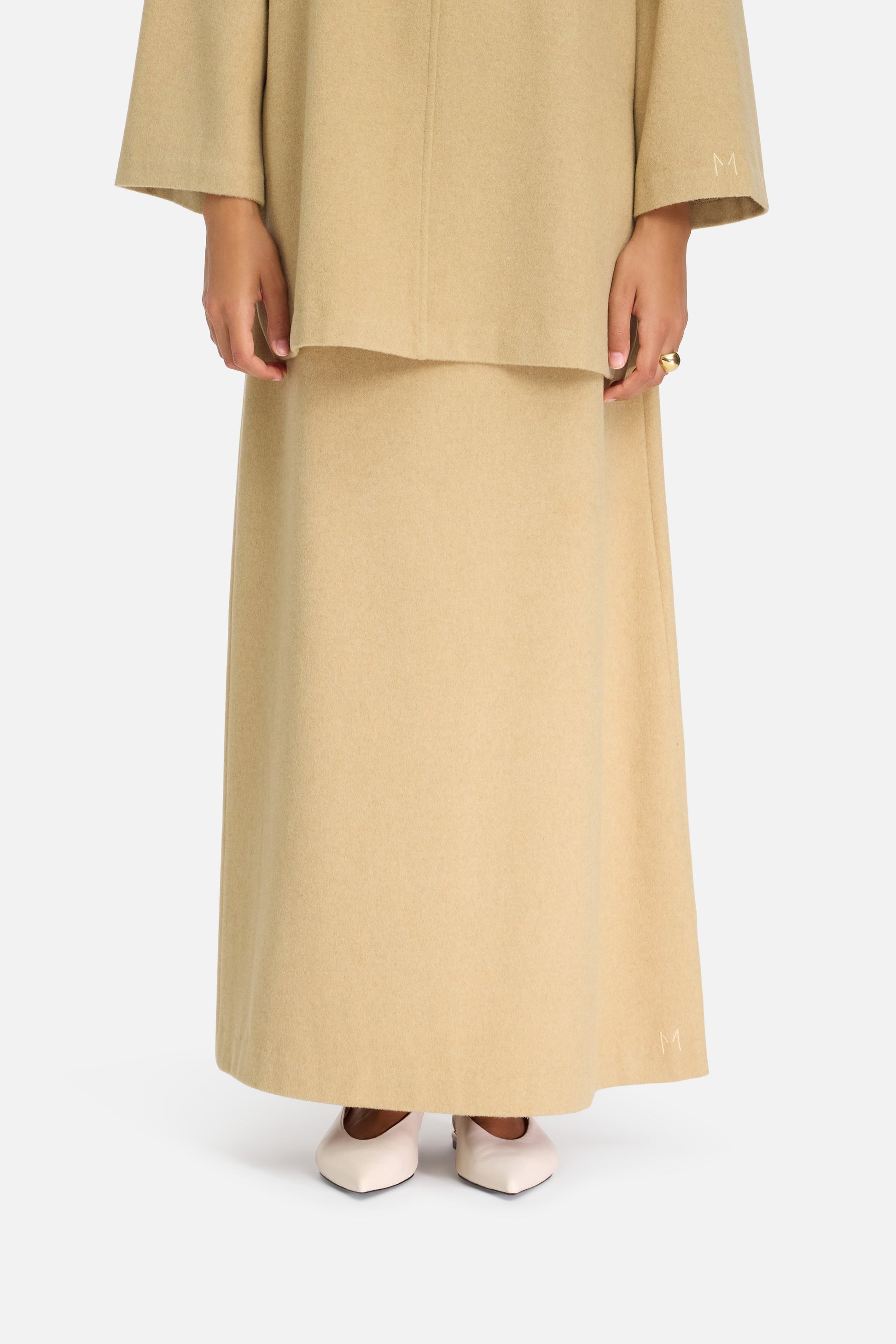 Jupe en mélange de laine | Argile du désert