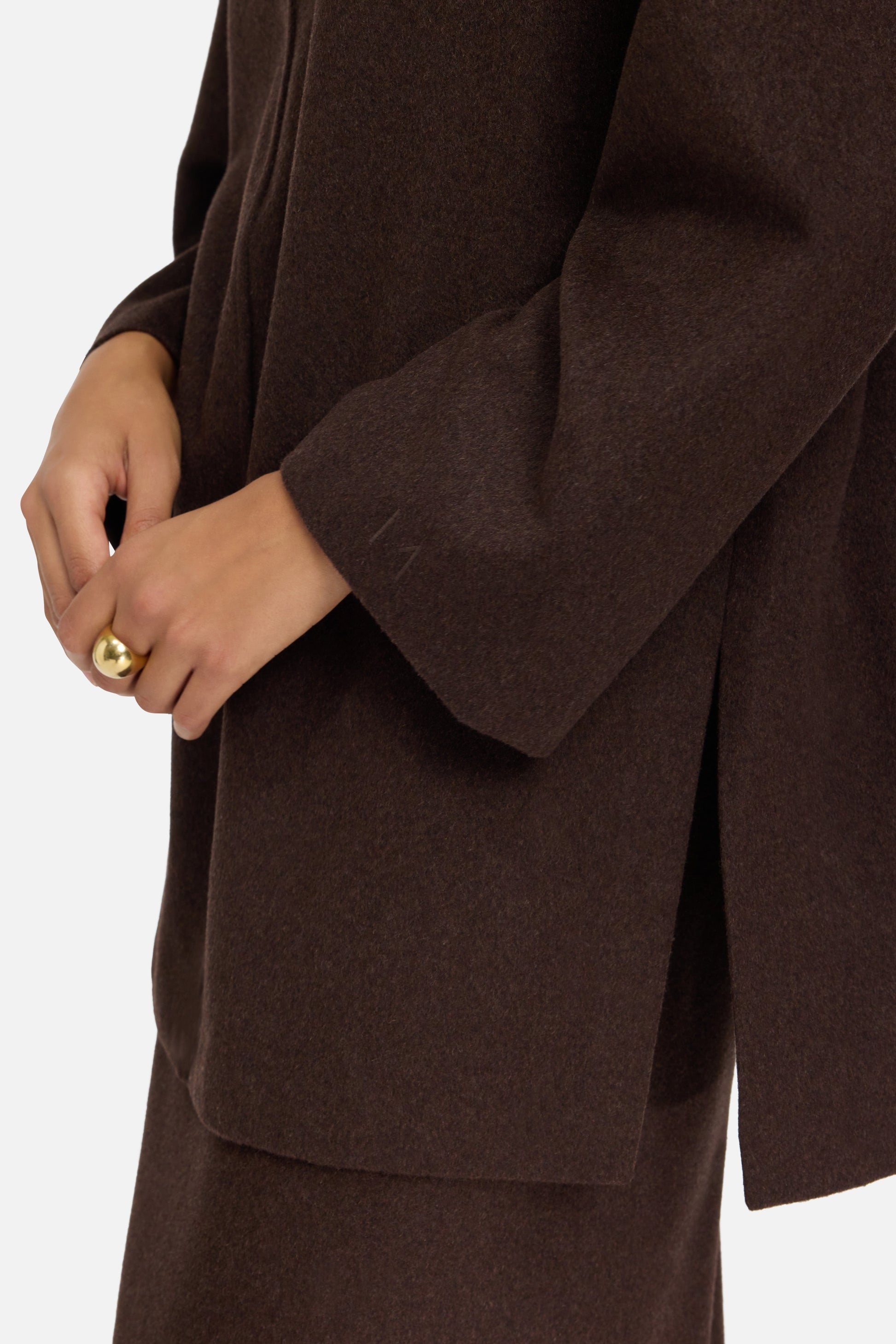 Pull en laine mélangée | Marron foncé