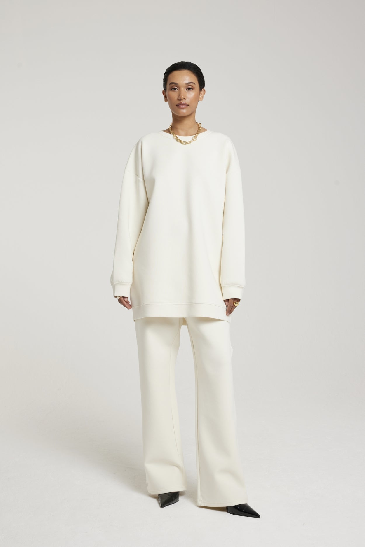 Pull confortable | Blanc cassé