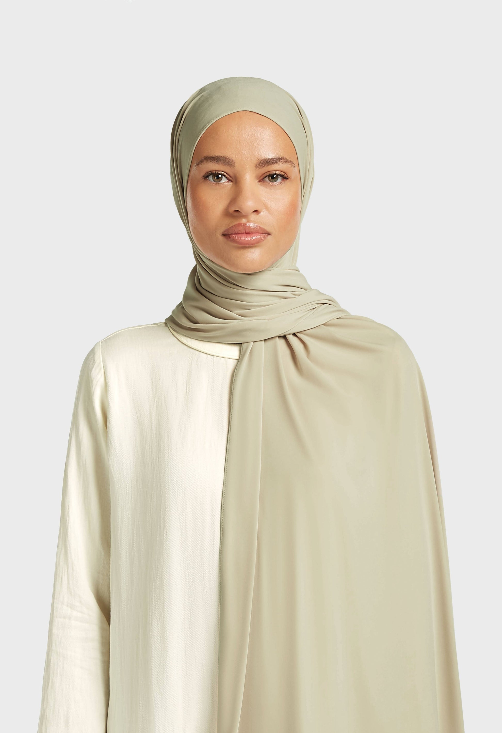 Écharpe en jersey haut de gamme | Gris mousse